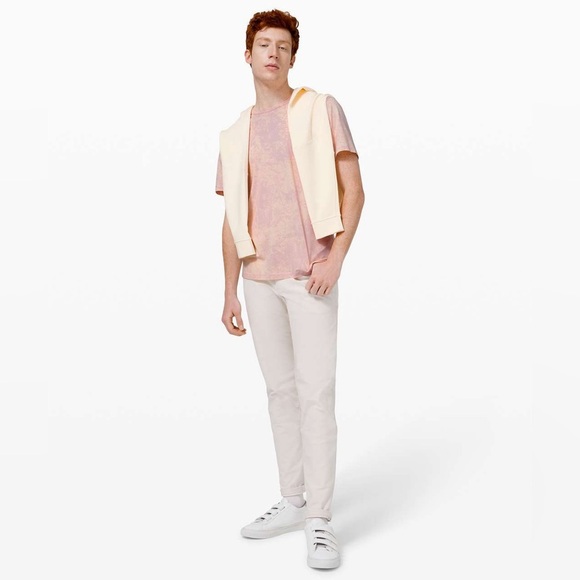 Lululemon 5 Year Basic Tee in Cloudy Wash Misty Pink Men's Size Medium - Picture 2 of 9